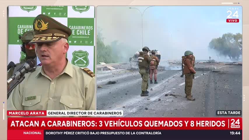 8 carabineros terminaron con lesiones de diversa consideración tras una protesta