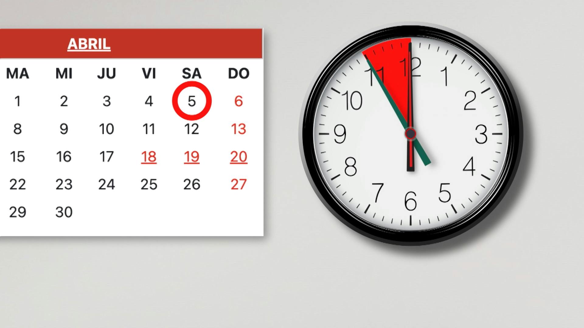 Este sábado 05 de abril los relojes se atrasan 60 minutos