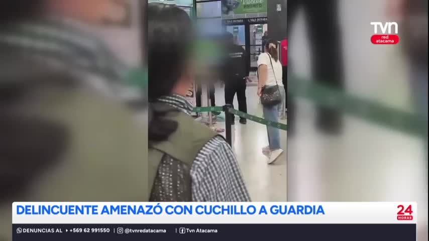 Delincuente amenazó con cuchillo a guardia