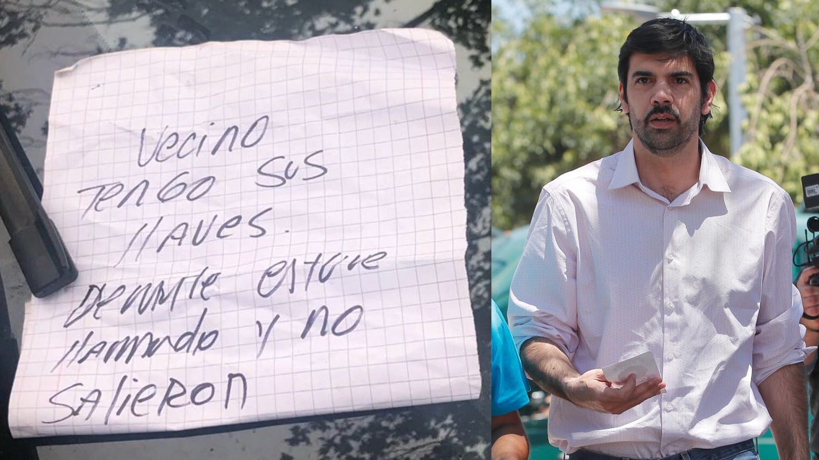 Lavín León fue a buscar a Cathy Barriga y dejó las llaves de su auto puestas 