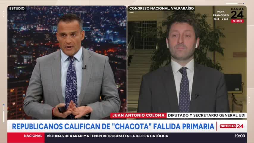 Diputado Coloma por Checho Hirane: “Nunca estuvo su nombre sobre la mesa para una primaria presidencial”