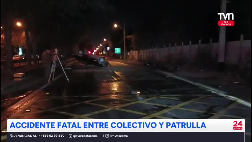 Copiapó: Accidente fatal entre colectivo y patrulla