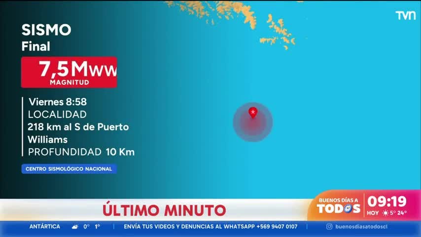 Piden evacuar borde costero de la región de Magallanes por amenaza de tsunami