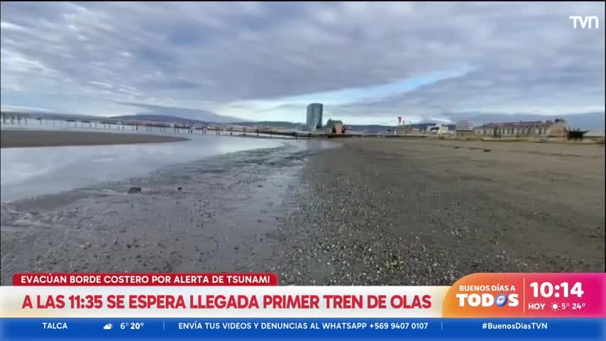 Alerta de tsunami: Así luce el estrecho de Magallanes desde Punta Arenas
