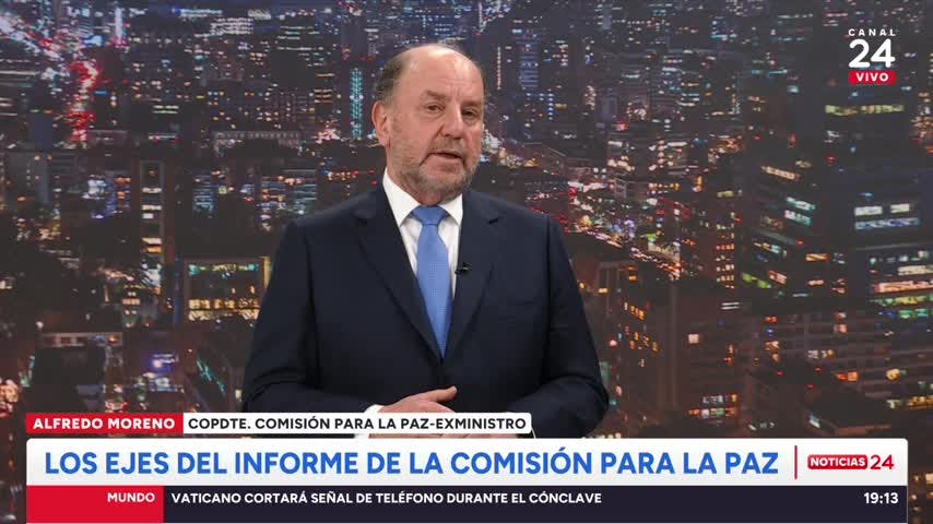 Alfredo Moreno e informe de  Comisión para la Paz: “Si no tomamos acciones hoy, la deuda es infinita y solo se paga en tierra”