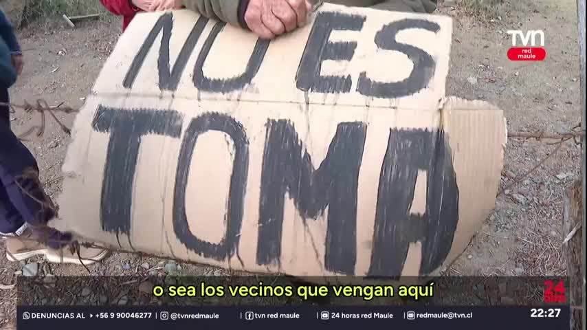 Familia se toma terreno en Hualañé asegurando que era de su tatarabuelo