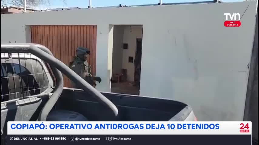 Operativo antidrogas deja 10 detenidos