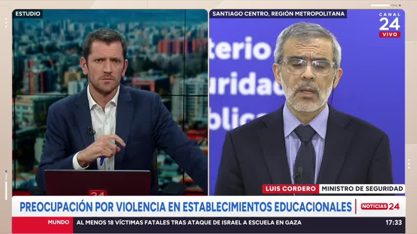 Ministro Cordero por violencia escolar: “Con policías y fiscales este tipo de conflictos no se van a solucionar”