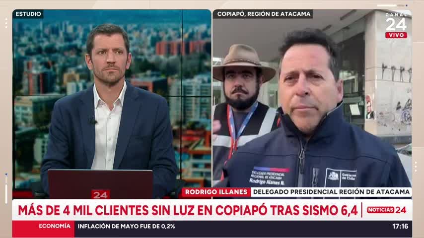 Delegado de Atacama tras sismo: “La infraestructura crítica ha soportado de buena manera”