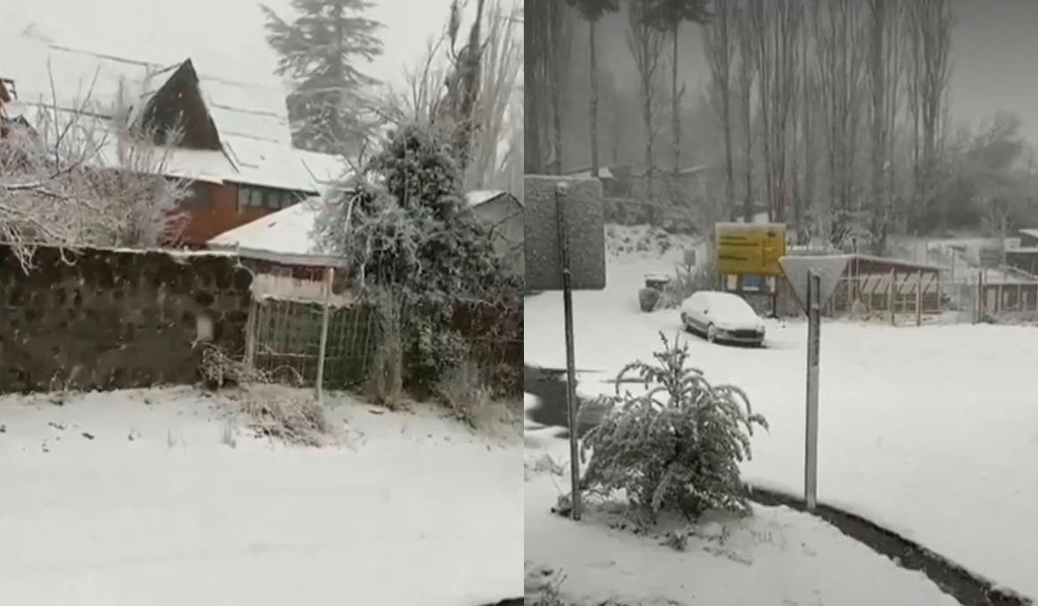 ¡Nieve! Así se vive el sistema frontal en el Cajón del Maipo