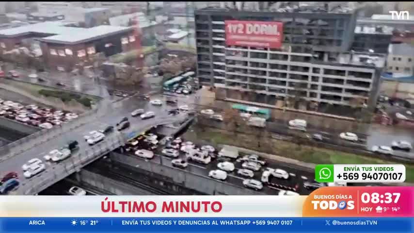 Feroz taco en Austopista Central tras accidente 