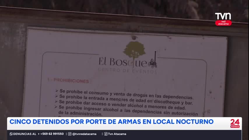 Cinco detenidos en local nocturno por porte de armas
