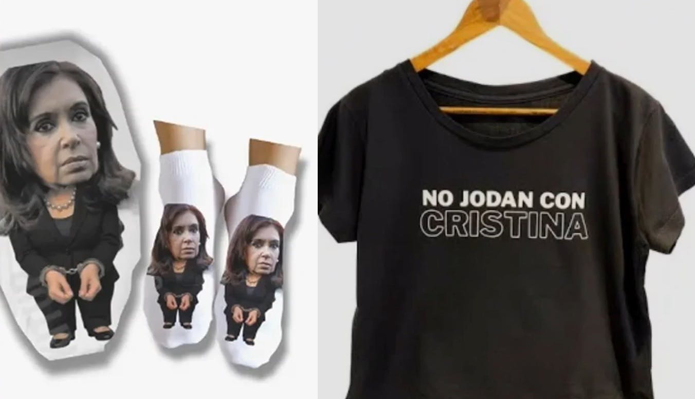 Tazones, poleras y chapitas: Los creativos souvenirs tras condena a Cristina K