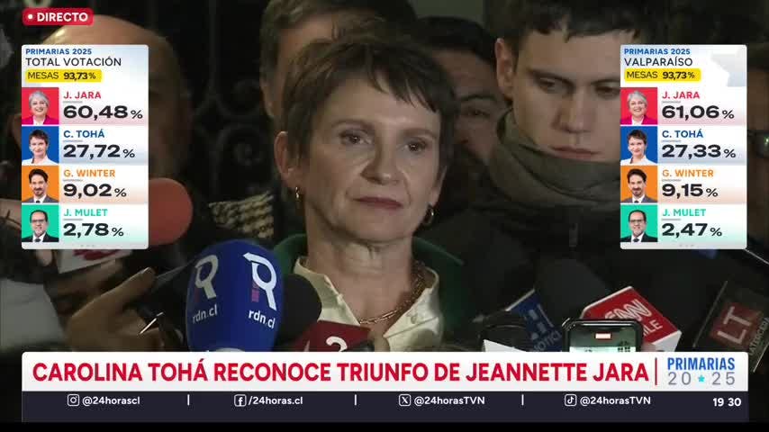 "No es lo que esperábamos": Carolina Tohá reconoce triunfo de Jeannette Jara