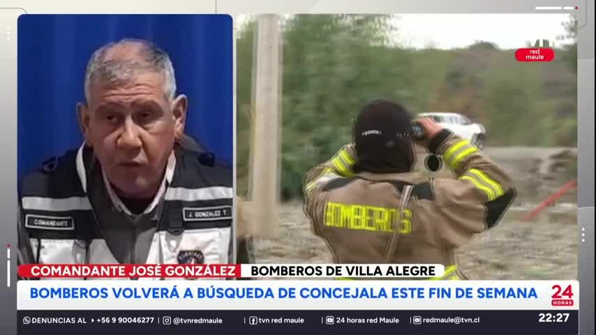 Bomberos volverá a búsqueda de concejala por este fin de semana