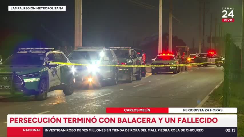 Persecución terminó con un fallecido y cinco detenidos en Lampa