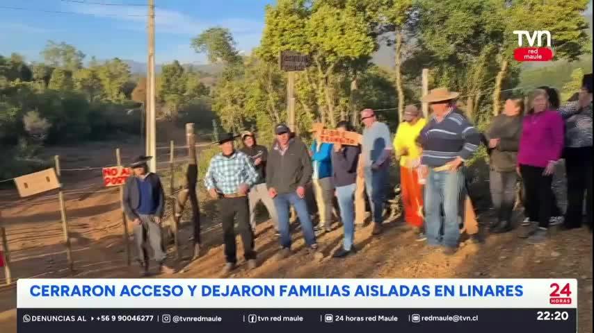 Vecinos aislados porque camino de servidumbre fue cerrado por particular 