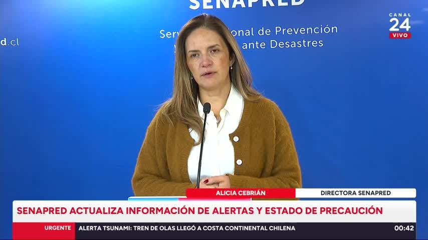 Actualizan estado de amenaza de tsunami en varias regiones del país