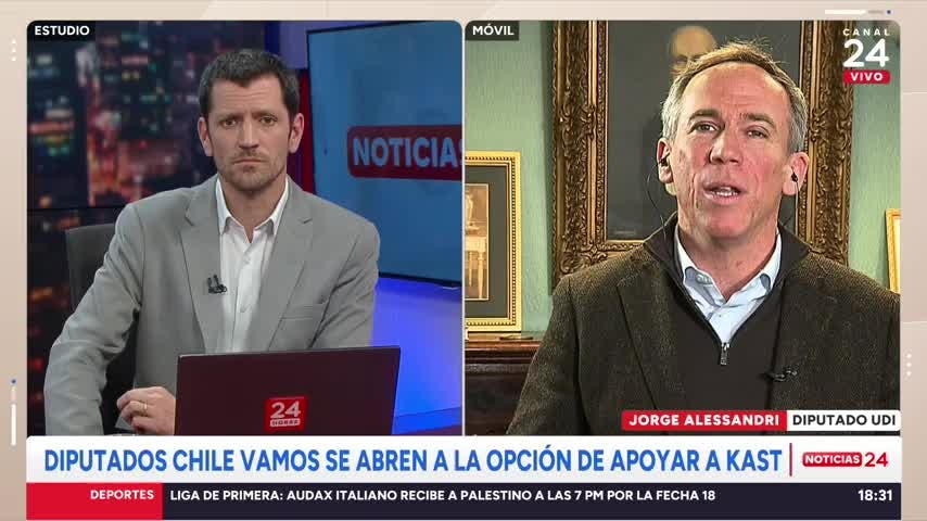 Alessandri y aperturas en Chile Vamos a apoyar a Kast: “Algunos, a 15 días de la inscripción, se ponen más nerviosos de lo necesario”