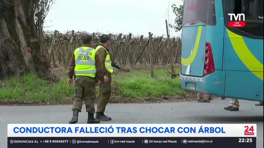 Conductora fallece tras chocar con árbol en Maule