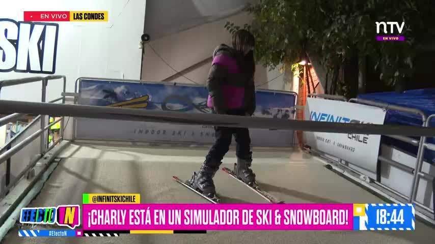 ¡Charly probó el primer simulador de ski en Chile! 