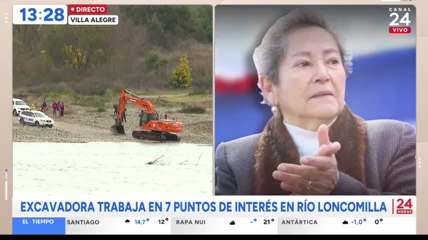 Desaparición de concejala de Villa Alegre: excavadora trabaja en puntos de interés en Río Loncomilla