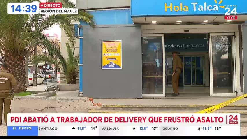 Motorista de delivery frustró asalto a mujer pero terminó baleado por PDI en Talca