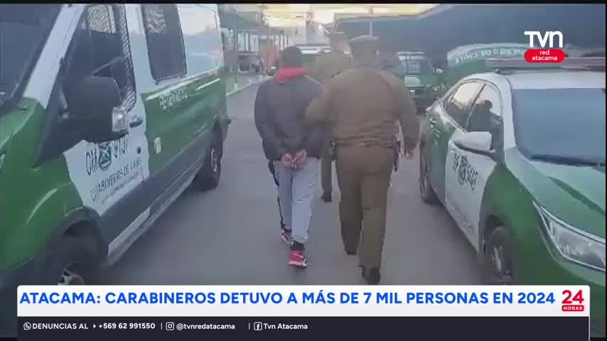 Más de 7 mil detenidos en Atacama durante el 2024
