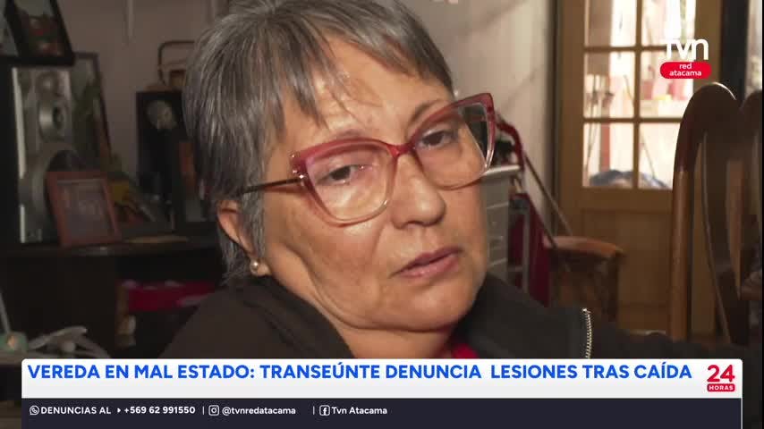 Copiapó: Transeúnte denuncia caída por vereda en mal estado