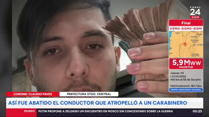 Así fue abatido el conductor que atropelló a un carabinero en Estación Central