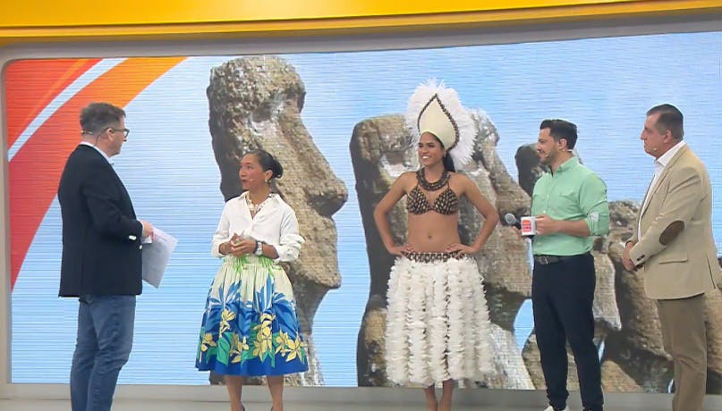 Una mágica visita: La alcaldesa de Rapa Nui nos hizo soñar con la isla en el "Buenos Días a Todos" 