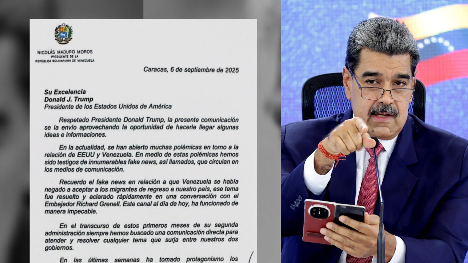 "Respetado presidente...": ¿Qué dice la carta que le envió Maduro a Donald Trump?