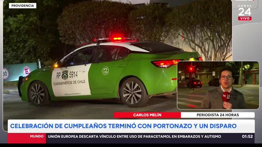 Celebración de cumpleaños terminó con robo de auto y disparo al aire en Providencia