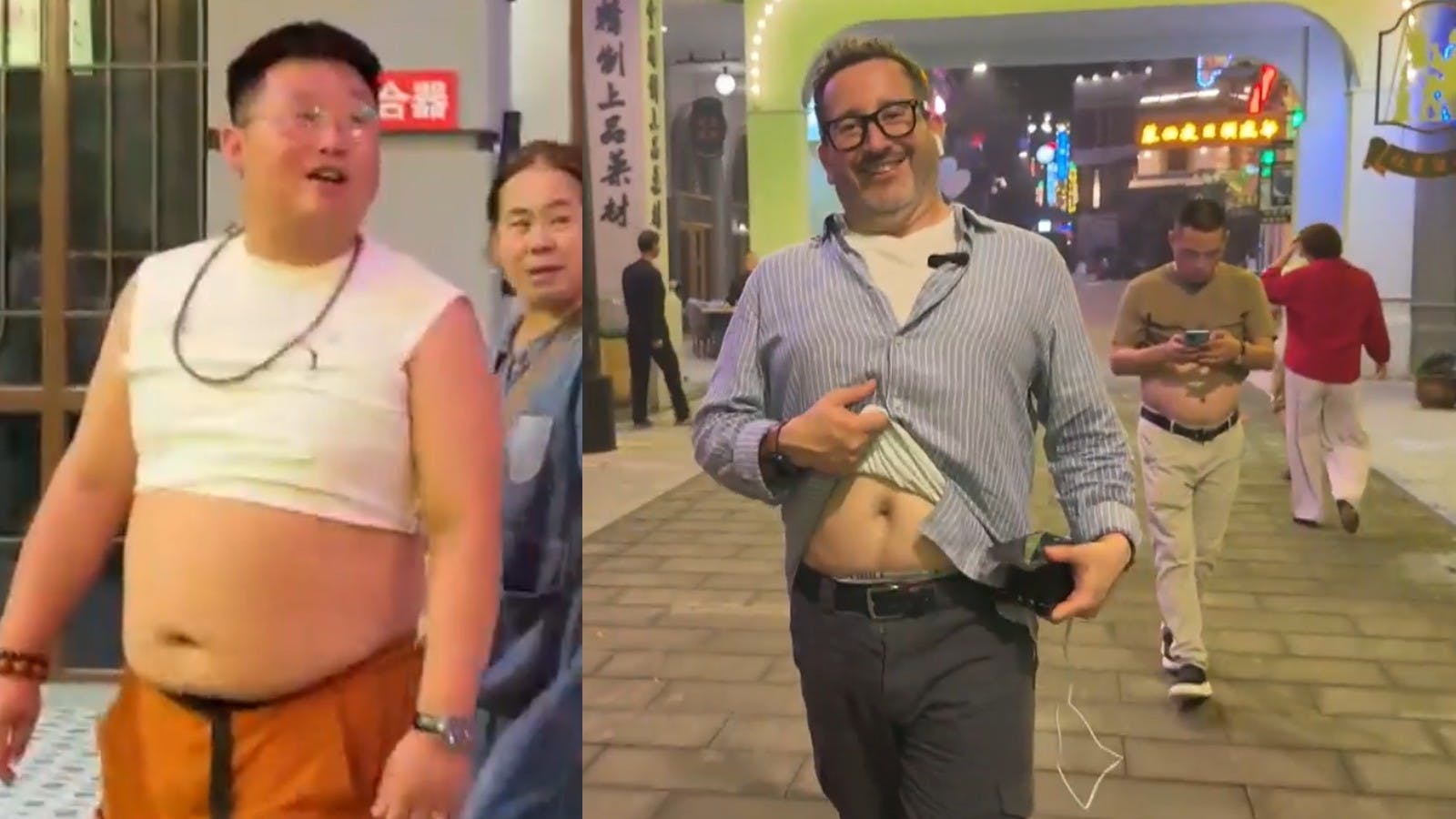 La llamativa moda al estilo "crop top" en hombres de China 