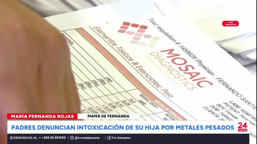Padres denuncian intoxicación de su hija por metales pesados