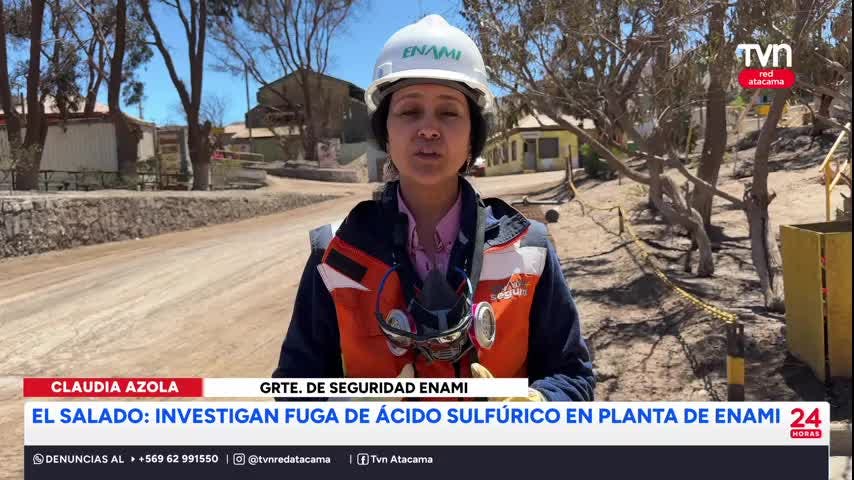 Investigan fuga de ácido sulfúrico en planta de Enami