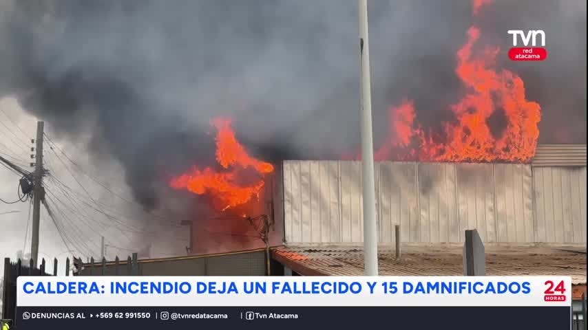 Caldera: Incendio dejó un fallecido y 15 damnificado