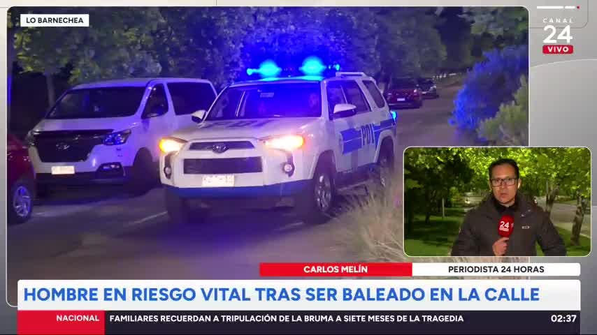 Sujeto fue baleado en la cabeza mientras estaba en la calle por Lo Barnechea: quedó en riesgo vital   