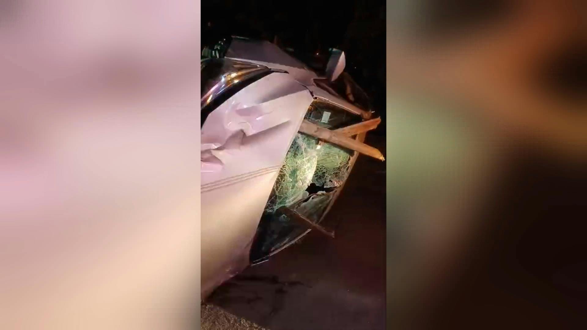 Auto desbarrancado tras robo en Viña del mar