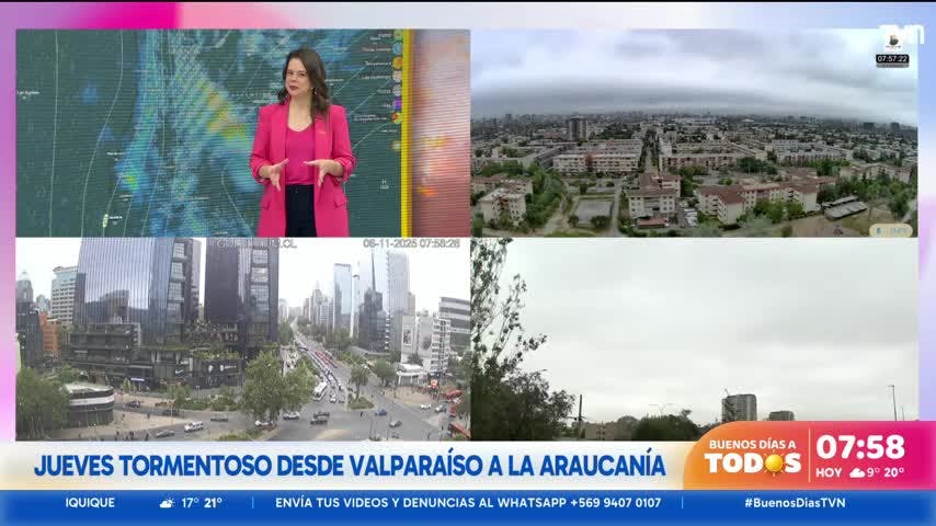 Con una "probabilidad real de que caiga granizo": ¿A qué hora lloverá en la región Metropolitana?