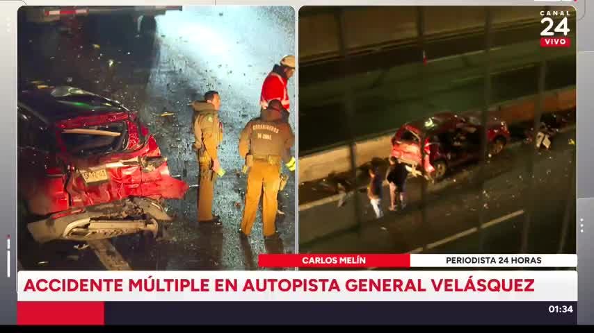 Accidente múltiple entre auto y camiones se registró en Autopista General Velásquez