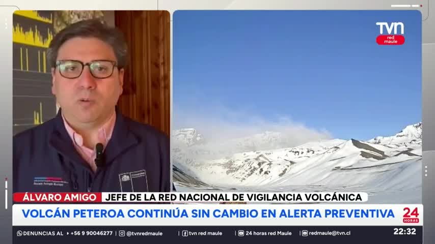 Volcán Peteroa continúa en alerta amarilla