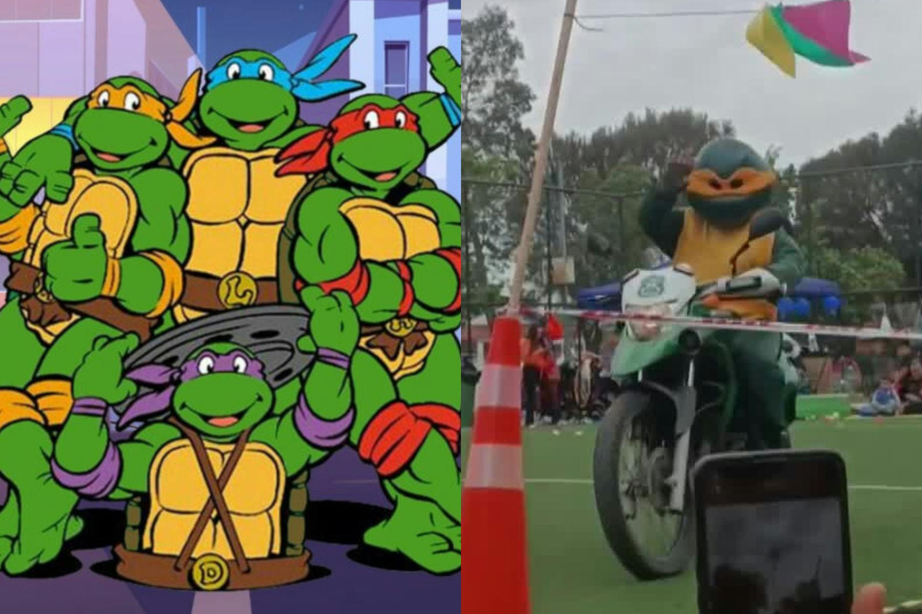 Carabineros realizan una detención disfrazados de las Tortugas Ninja