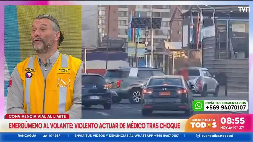 Energúmeno al volante: registro evidencia violento actuar de un civil tras choque