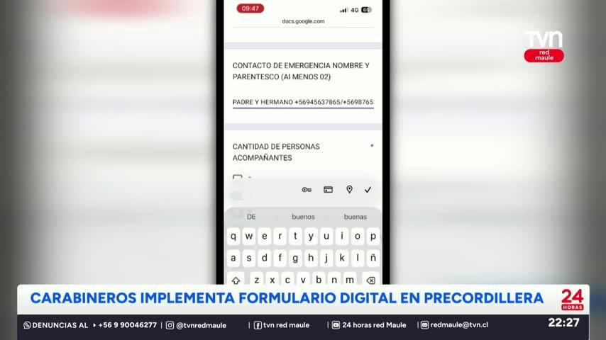 Con formulario digital resguardan a excursionistas de precordillera
