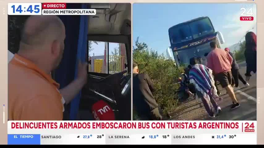 Así fue el violento asalto que sufrió bus argentino que venía a Estación Central
