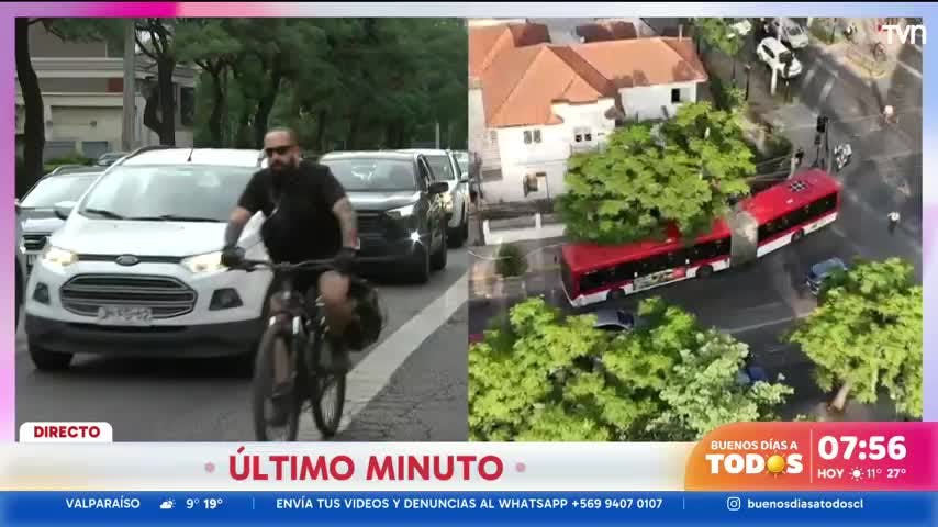 Bus RED chocó contra barrera y tendido eléctrico dejando a un pasajero herido