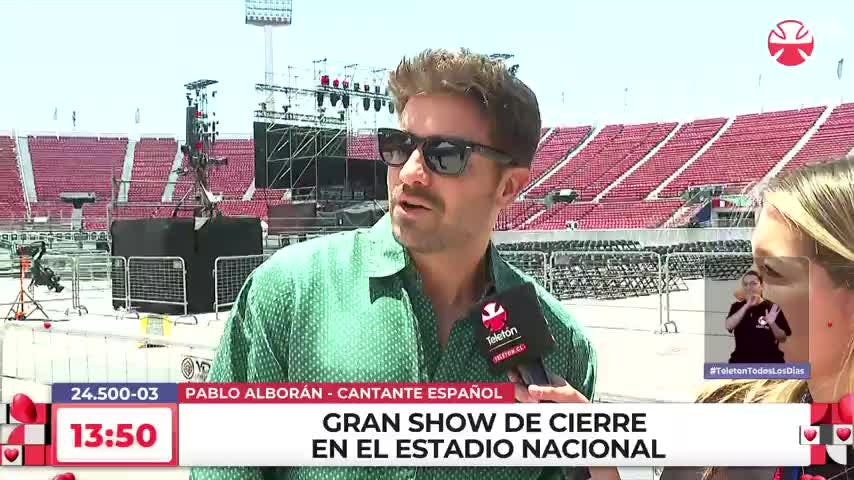 “La Teletón es el símbolo de Chile”: Pablo Alborán desde el Estadio Nacional adelanta su show y llama a donar