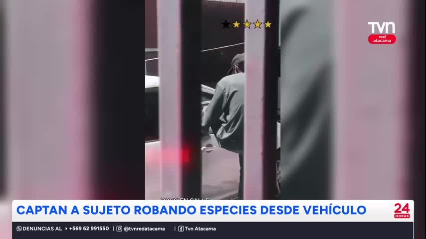 Copiapó: Captan a sujeto robando especies desde vehículo