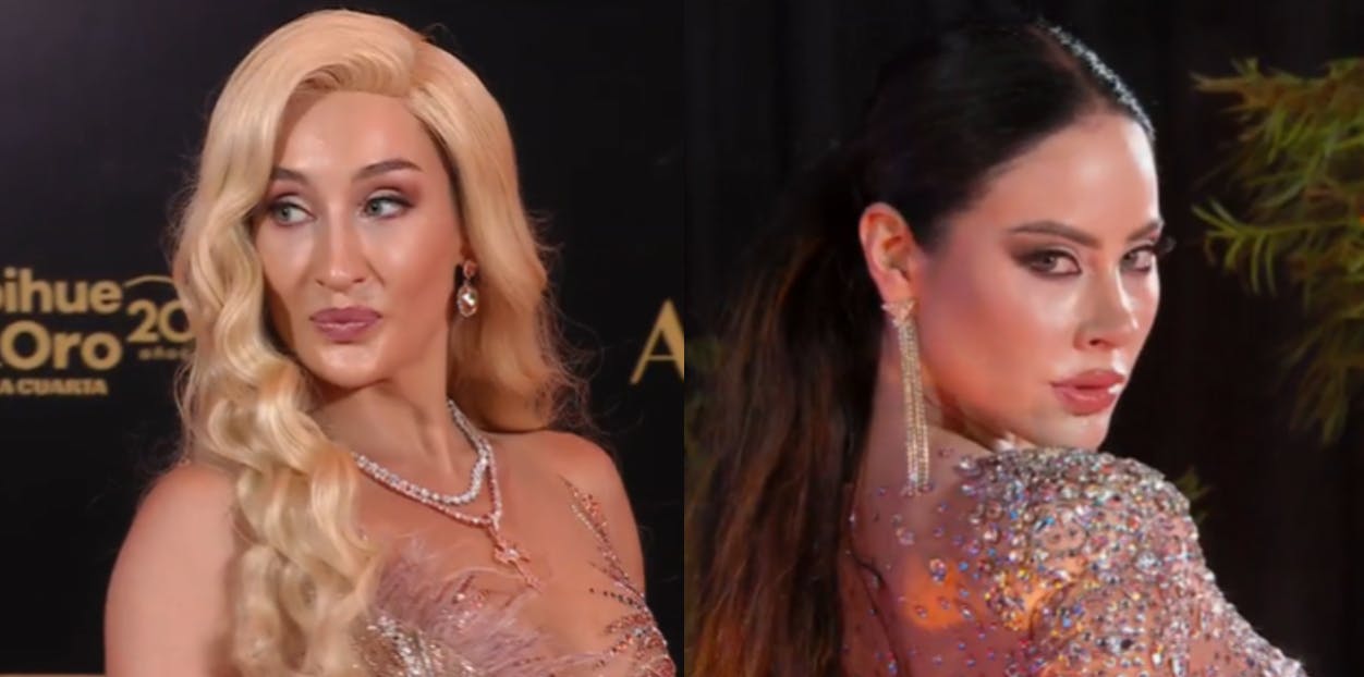 Brillos y transparencias: los looks de Fran Maira e Ignacia Michelson en los Copihue de Oro